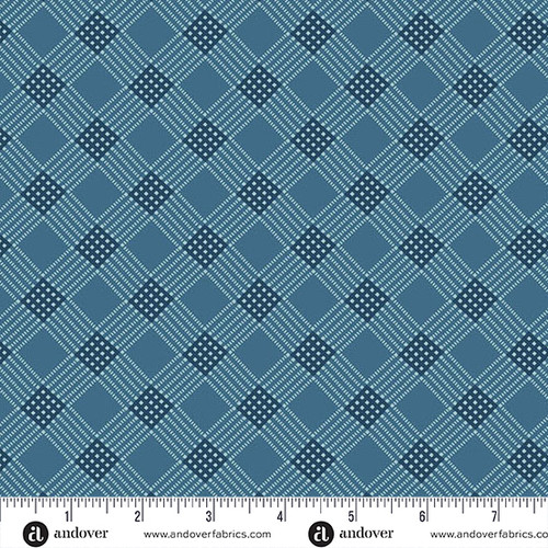 Special Delivery by Laundry Basket Quilts Tea Towel Deep Denim