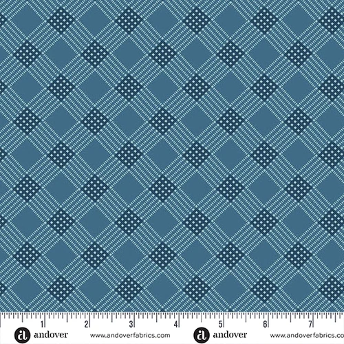 Special Delivery by Laundry Basket Quilts Tea Towel Deep Denim