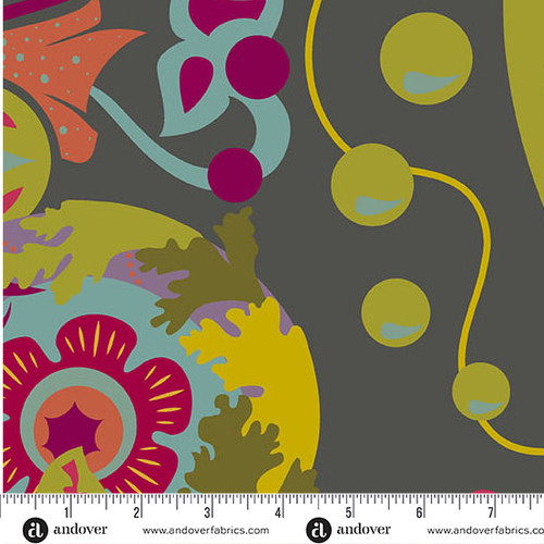 Redwood 108s by Alison Glass Mural Charcoal