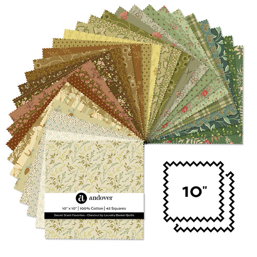 Secret Stash Favorites - Chestnut - 10 Inch Square - 42 Cuts Each
