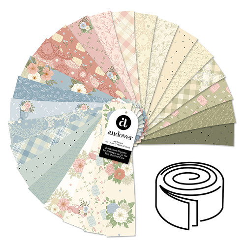 Backroad Blooms - 2.5 Inch Strip Roll - 40 Cuts Each
