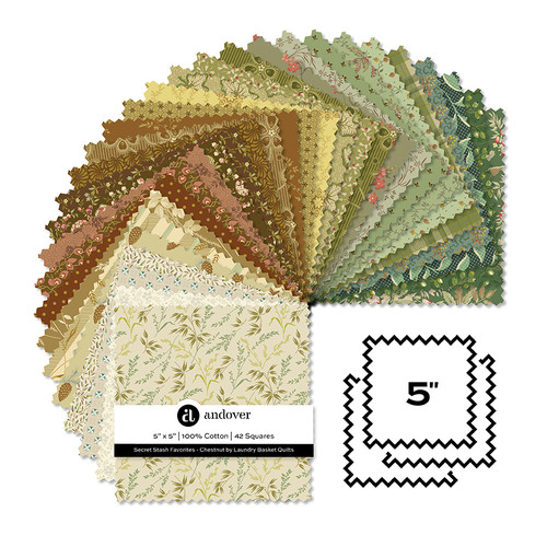 Secret Stash Favorites - Chestnut - 5 Inch Square - 42 Cuts Each