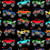 Monster Mash by Makower UK Monster Trucks Black