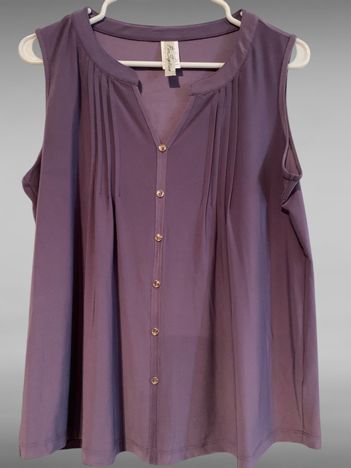 NWOT - Per Seption Ladies Size M Lavender V-Neck Sleeveless Dress Blouse