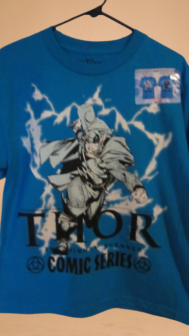 NWT - Marvel's THOR Image "Color Changing" Size Youth XL Blue Short Sleeve Tee