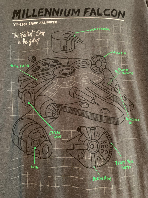 NWOT - Disney's Star Wars Millennium Falcon Image Size 2XL Short Sleeve Tee