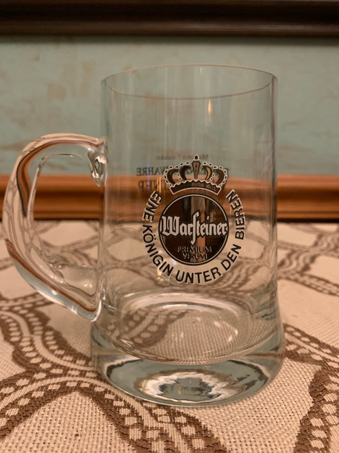 Vintage Wacfteiner Premium Verum Eine Konigin Unter Den Bieren .3l Handled Beer Glass