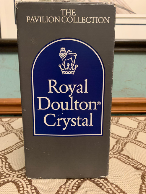 Vintage ROYAL DOULTON CRYSTAL The Pavilion Collection German Cut Glass Grand 10" Vase