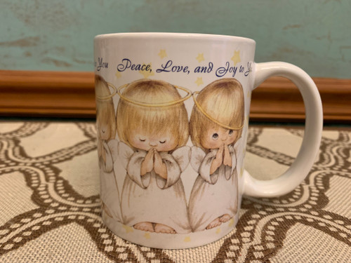Vintage Hallmark Angel Images "Peace, Love, and Joy to You" Ceramic Coffee Mug