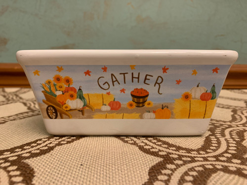 Vintage Royal Norfolk GATHER Fall Decor Miniature Ceramic Loaf Pan