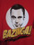 NWOT - Big Bang Theory Sheldon BAZINGA! Adult Size L Red Short Sleeve  Tee