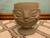 Vintage Polynesian TIKI Happy/Sad FACE Frosted Glass Pedestal Goblet