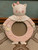 Vintage Charpente Baby Nursery Pink Cat Round Ceramic Picture Frame - 7.5"H