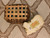 Vintage 1985 Sandicast "Snoozer" SO2 Yellow Lab Puppy Figurine Sleeping in a Wicker Basket Bed by Artist Sandra Brue