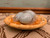 Vintage Avon Floral Accent Ceramic Bird Nest with 3 Blue Egg Shaped Soap