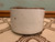 Vintage Japan Orange & White Floral Design with Blue Bird Speckled Beige Stoneware Handled Soup Mug