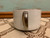 Vintage Japan Yellow Floral Design Speckled Beige Stoneware Handled Soup Mug