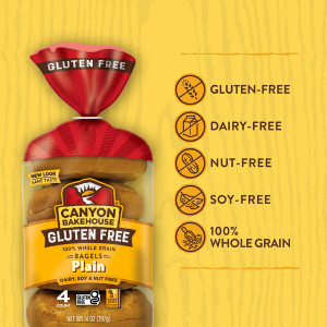 Gluten-Free Plain Bagel - 4ct 14oz Gluten-Free Plain Bagel - 4ct 14oz