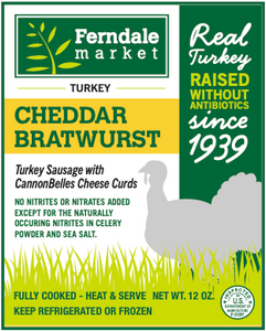 Cheddar Turkey Bratwurst - Ferndale - avg 0.75lb Cheddar Turkey Bratwurst - Ferndale - avg 0.75lb
