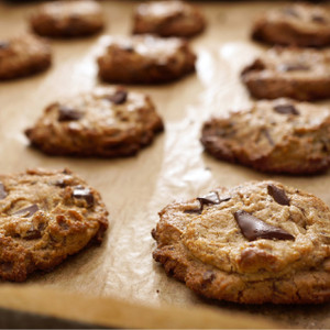 Freshly Baked Peanut Butter Chocolate Chip Cookies