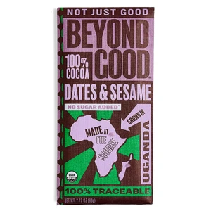 100% Cocoa Dark Chocolate with Dates & Sesame - 2.12 oz