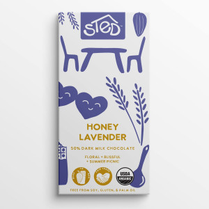 Honey Lavender Dark Milk Chocolate Bar - Full Size 2 oz