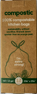 Compostable Tall Trash Bags - 12ct