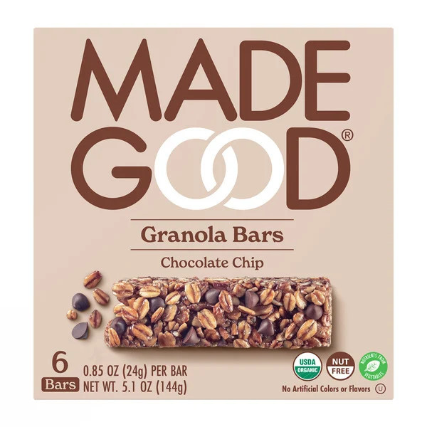 Chocolate Chip Granola Bars - 6x 0.85oz