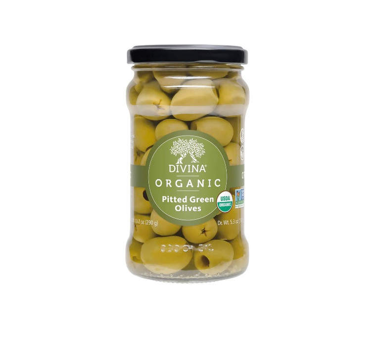 Organic Pitted Green Olives - 5.3 Oz.