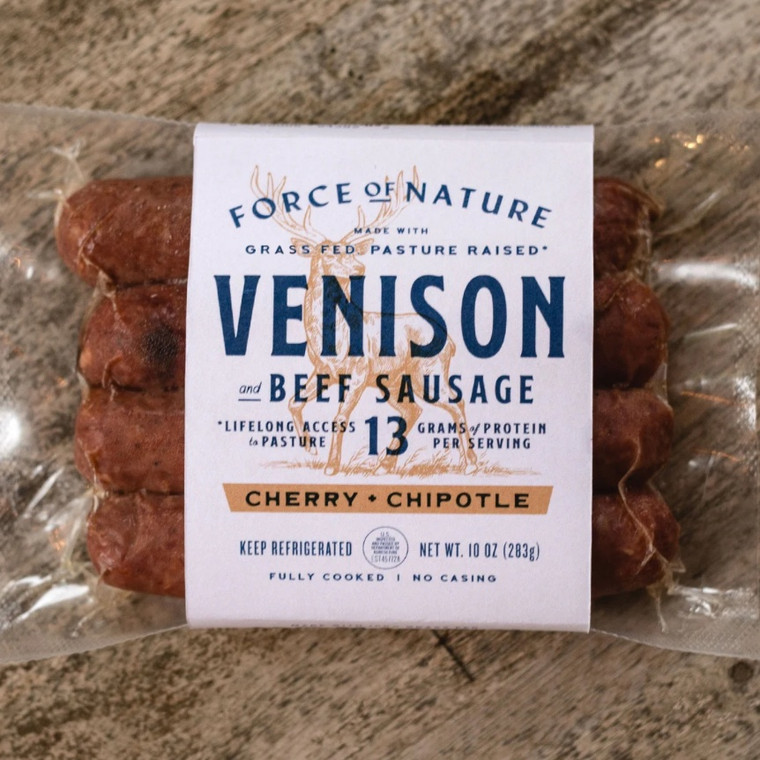 Venison and Beef Sausage with Cherry and Chipotle - 10oz