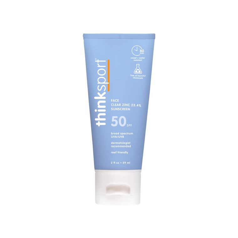 Thinksport SPF 50 Clear Zinc Face Sunscreen - 2oz