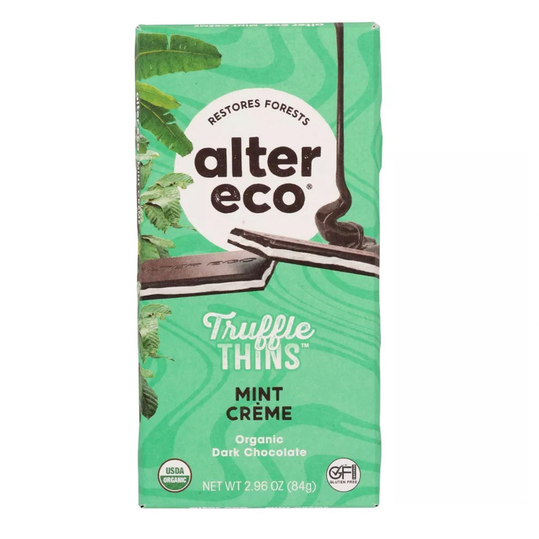 Organic Truffle Thins Mint Creme Dark Chocolate Bar - 2.96oz