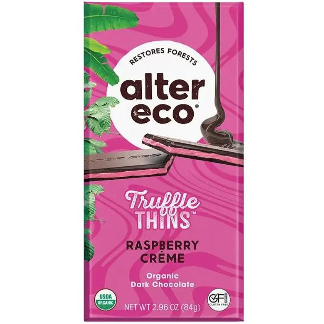 Organic Raspberry Creme Truffle Thins Chocolate Bar - 2.96oz.