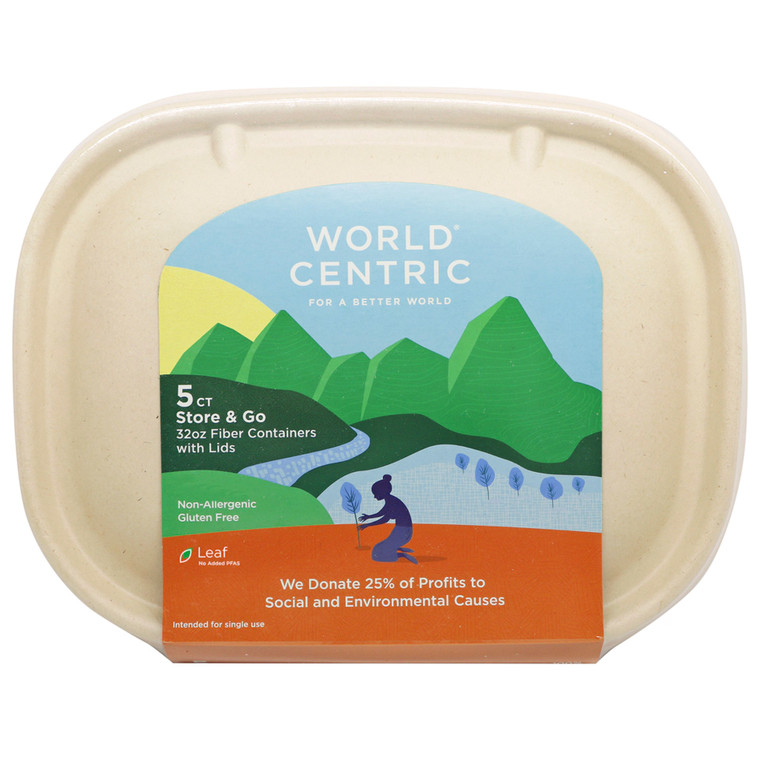 Fiber Store & Go Containers with Lids 32oz - 5pk