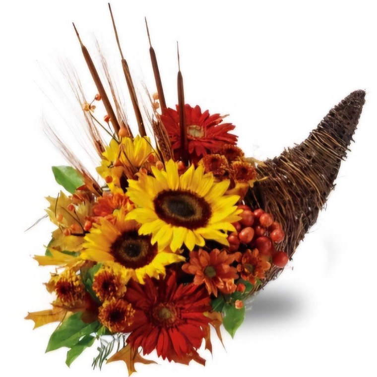 Dried Flower Cornucopia Centerpiece