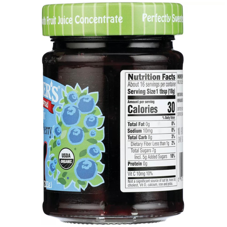 Just Fruit Spread - Organic Blueberry - 10 oz