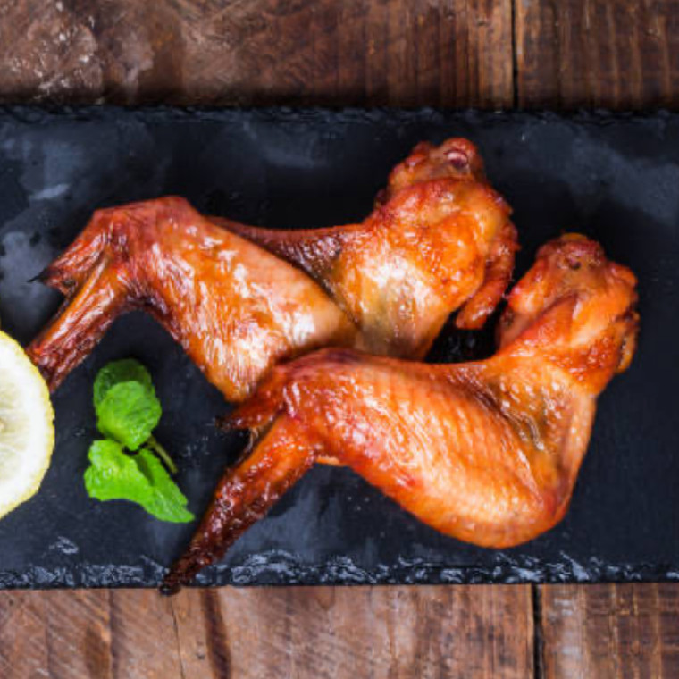 Smoked and Sous Vide Turkey Wings on Platter