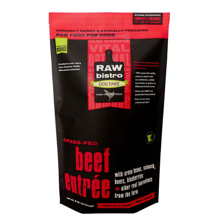 Frozen Raw Beef Entree for Dogs - 6 lb
