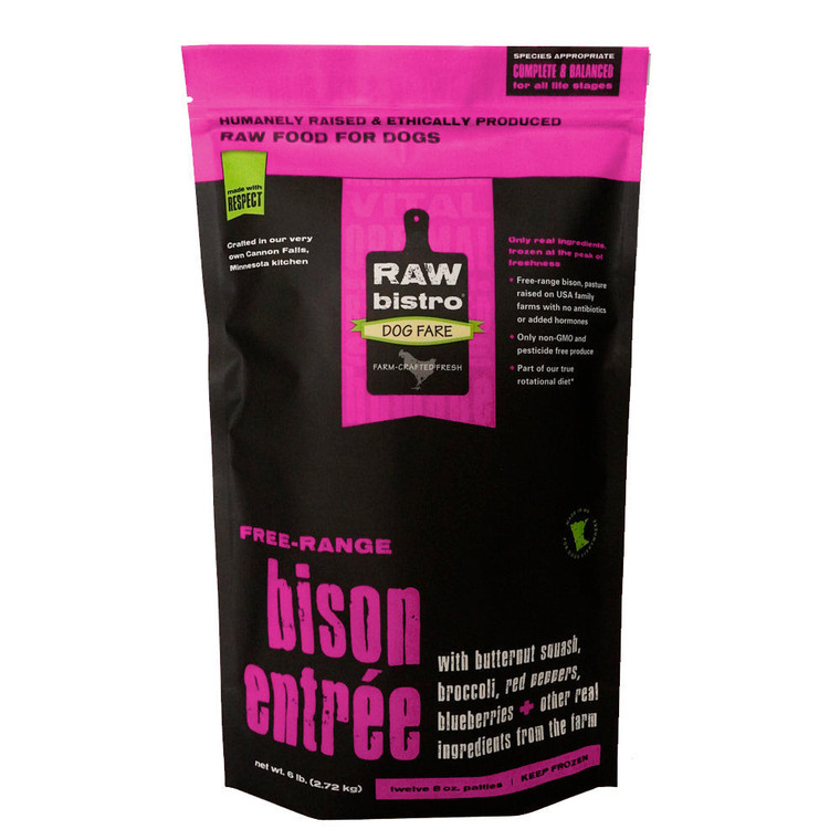 Frozen Raw Bison Entree for Dogs - 6 lb
