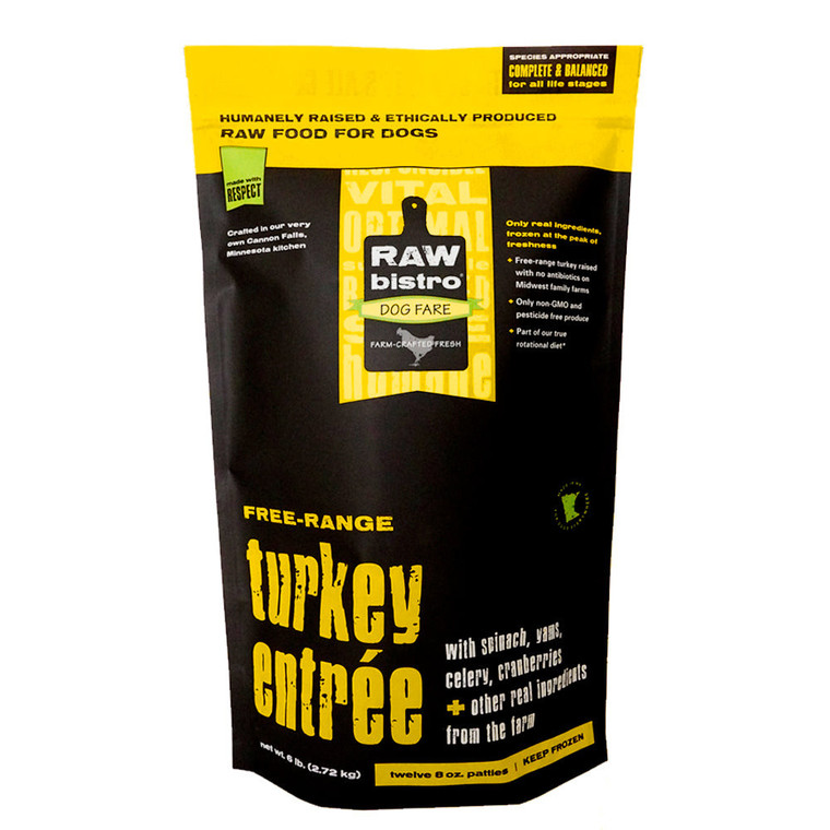 Frozen Raw Turkey Entree for Dogs - 6 lb