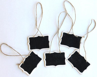 ChalkBoard Signs With Rope - 5Pcs Natural Wood Mini CBS5p