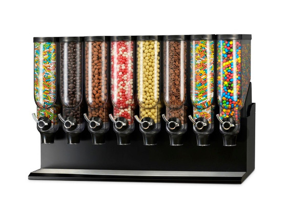 Bulk Retail Merchandising - FFP-GNDL800 - Bulk Wholefood Retail Display Unit - Free Flow Bulk Dispensers
