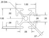 6 foot 1010 launch rail dimensional diagram, in inches