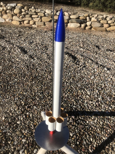 Toobish model rocket on launch pad