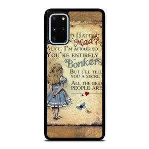 ALICE IN WONDERLAND BONKERS QUOTE Samsung Galaxy S20 Plus Case Cover ALICE IN WONDERLAND BONKERS QUOTE Samsung Galaxy S20 Plus Case Cover