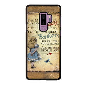 ALICE IN WONDERLAND BONKERS QUOTE Samsung Galaxy S9 Plus Case Cover ALICE IN WONDERLAND BONKERS QUOTE Samsung Galaxy S9 Plus Case Cover
