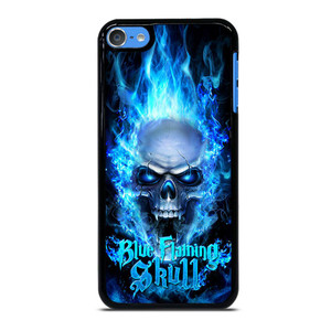 BIKER SKULL FLAMING BLUE iPod Touch 7 Case Cover BIKER SKULL FLAMING BLUE iPod Touch 7 Case Cover