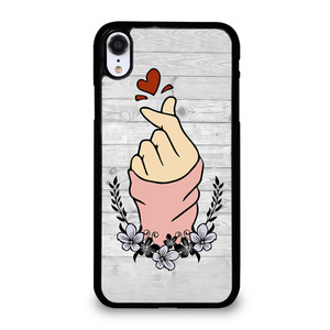 WOODEN CUTE HEART FINGER iPhone XR Case Cover WOODEN CUTE HEART FINGER iPhone XR Case Cover