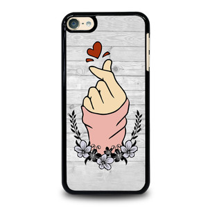 WOODEN CUTE HEART FINGER iPod Touch 6 Case Cover