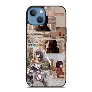 ATTACK ON TITAN MIKASA ACKERMAN COLLAGE iPhone 13 Case Cover ATTACK ON TITAN MIKASA ACKERMAN COLLAGE iPhone 13 Case Cover